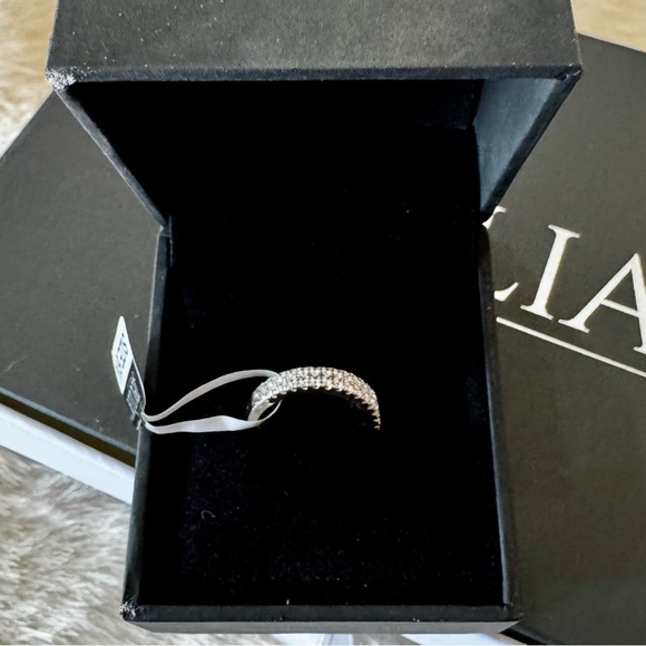 NWT 925 sterling silver 2 row anniversary band / ring 5.75 - Picture 6 of 12